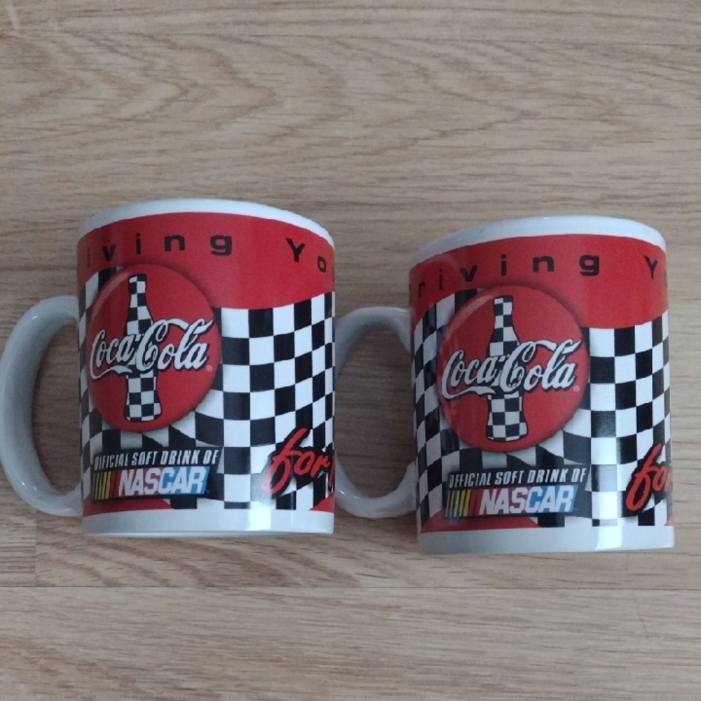 Nascar Coca Cola 10 Oz. Mugs Crafted by Houston Harvest NWOT
